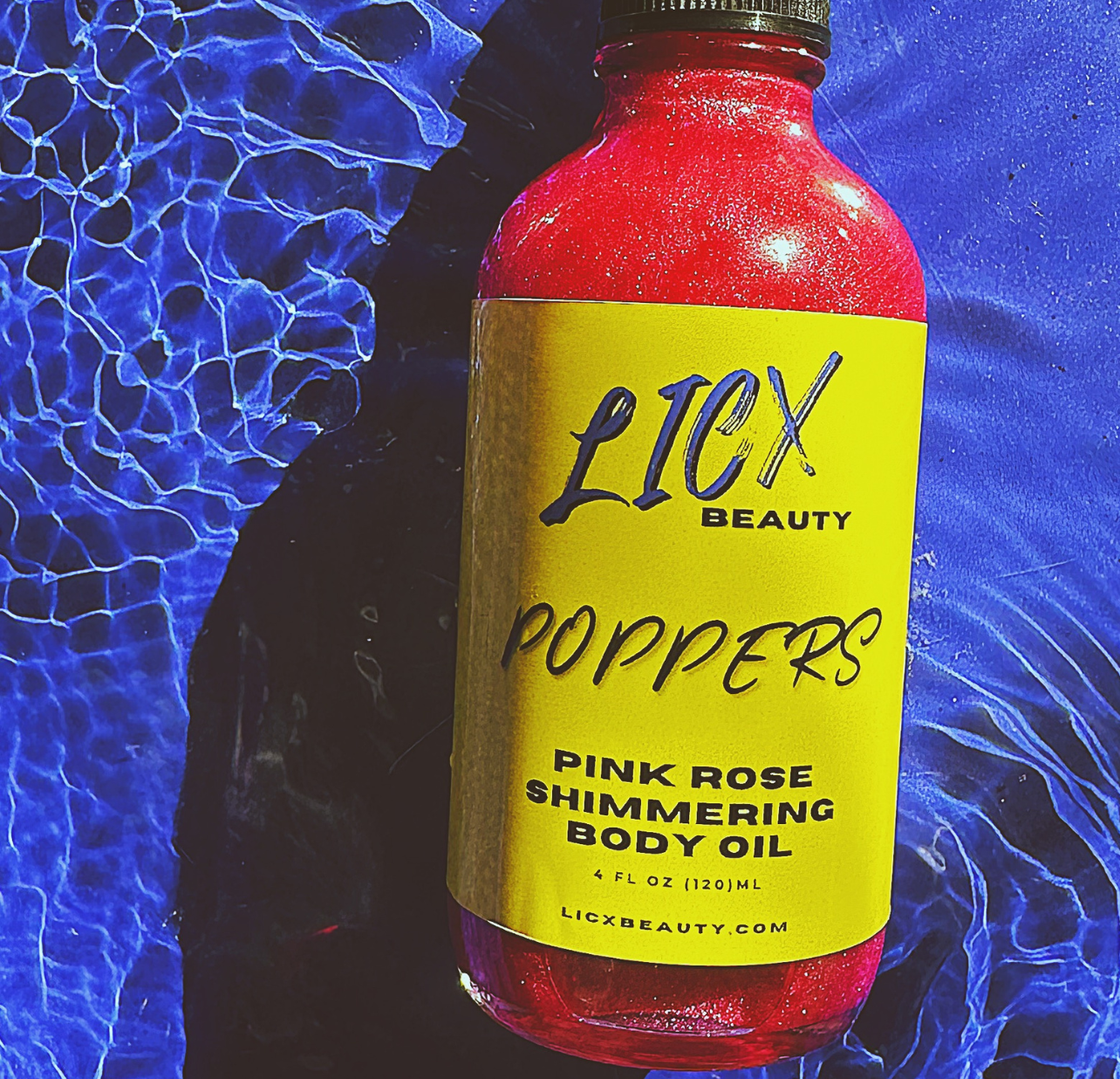 Poppers Pink Rose Shimmering Body Oil - LicxBeauty